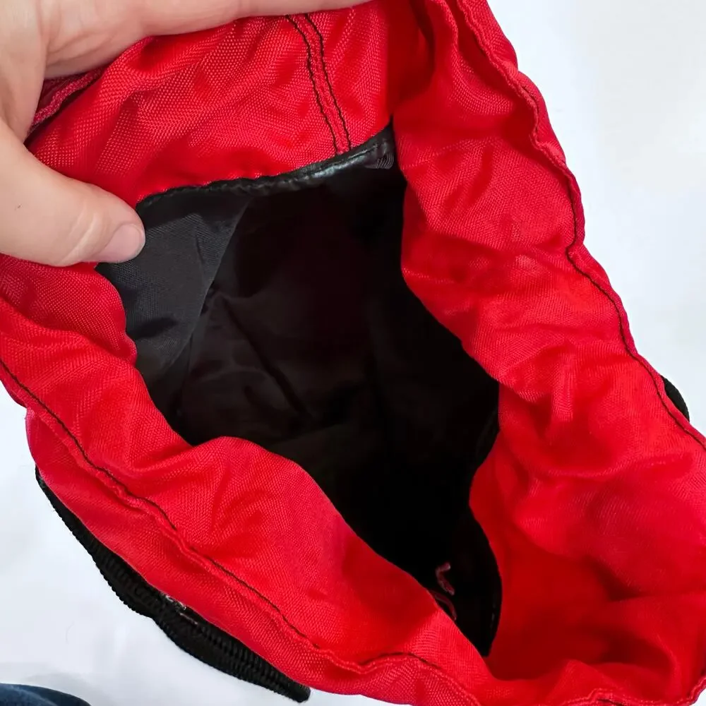 Black and Red Drawstring Sports Bag - Embroidered Name